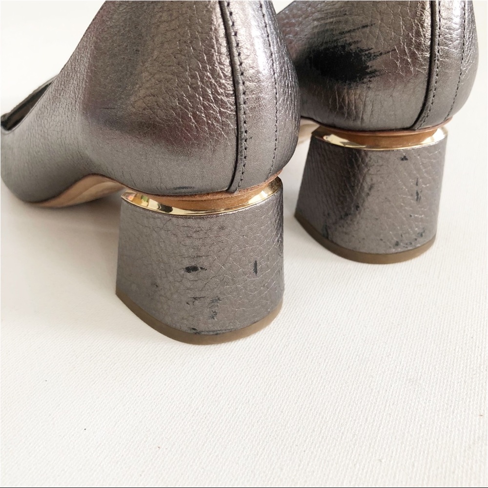 Nicholas Kirkwood Pewter Leather Beya Loafer Heel - Picture 6 of 9